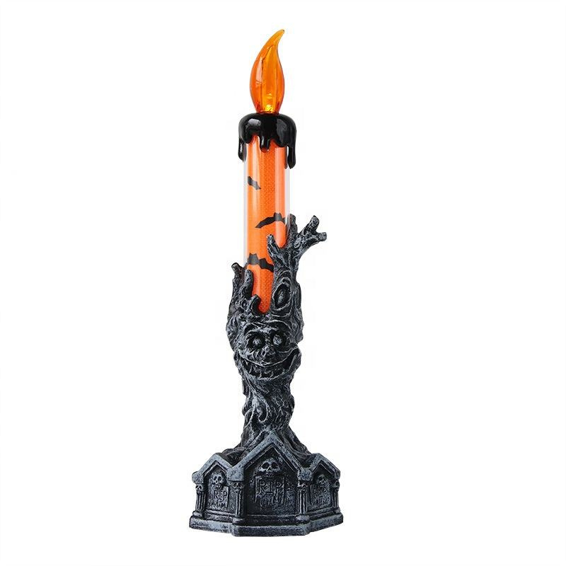 Latest Design Halloween Decor LED Ghost Hand Candle Atmosphere Props Simulation Flame Flickering LED Skeleton Tomb Candle Light