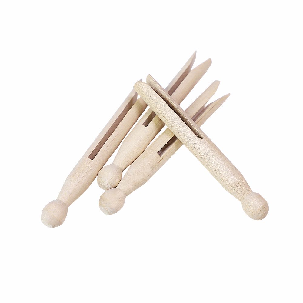 Natural Wood Clothes Pegs Wholesale Wooden Dolly Pegs 15mm Wide 11cm Long