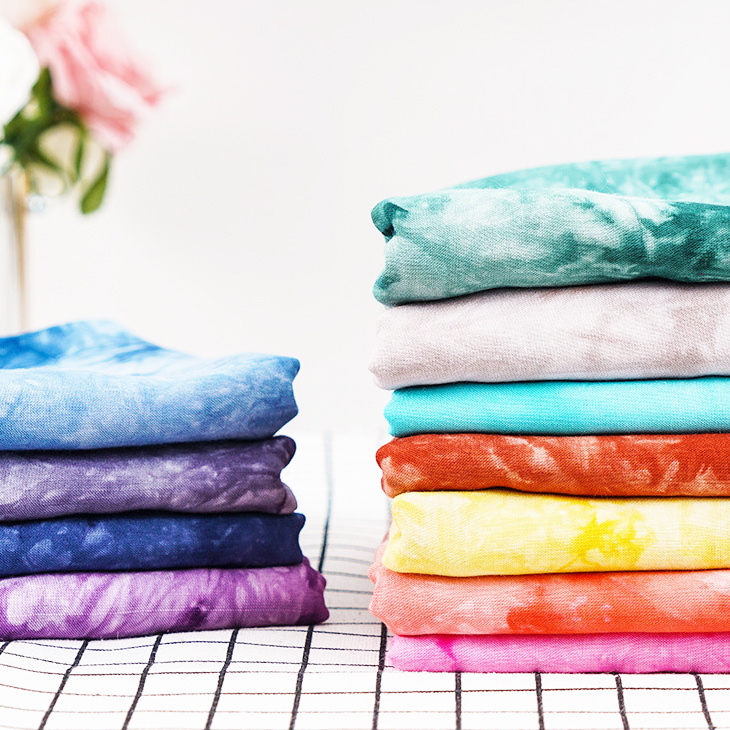 100% Viscose Tie Dye Rayon Fabric for Dress Ready to Ship