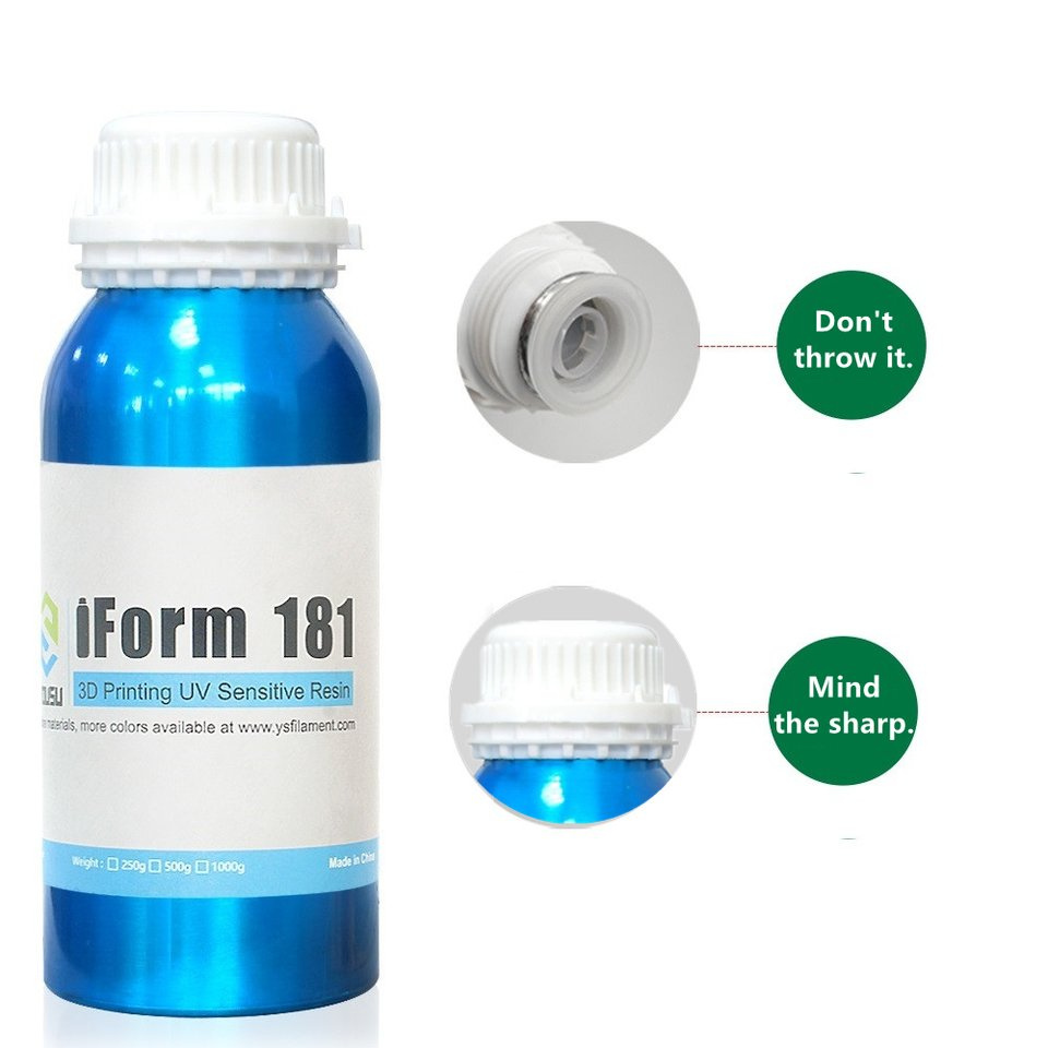 Yousu Factory Wholesale Super Low Odor LCD UV-Curing Resin 405nm Semi-Transaprent 3D Printing Materials Sensitive Resin White 1000g