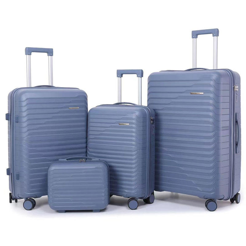 Baoding Baigou Manufacturing Hard Side Trolley Bag With Beauty case Hebei Stock No Break PP Rolling Suitcase Luggage