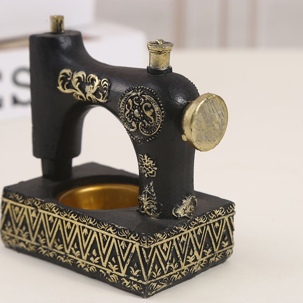 9.5 Cm 3.7 Inch Vintage Style Resin Sewing Machine Model Craft Incense Burner Candle Holder