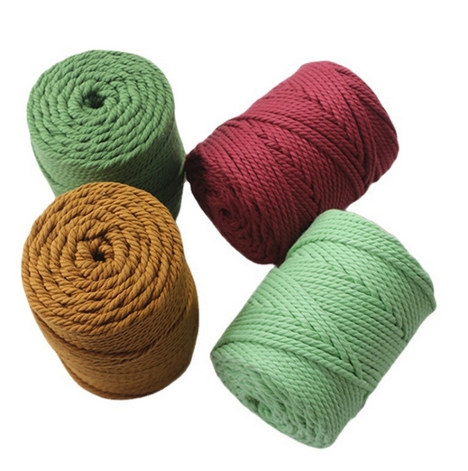 4mm 3strand Cotton Yarn Thread for DIY Tapestry String and Bags