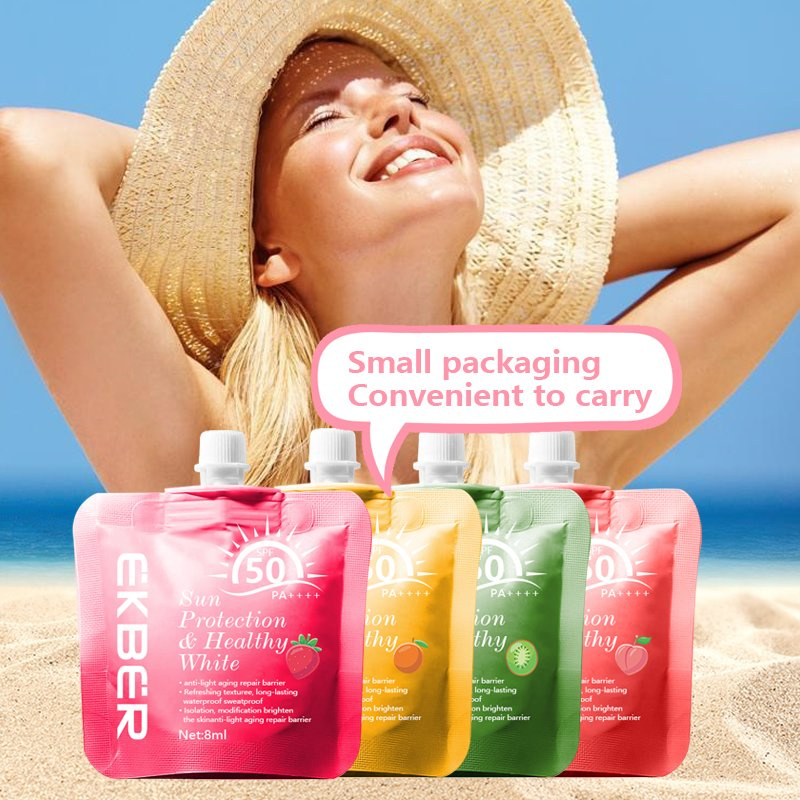 Private Label Travel Size Sunscreen Sunblock SPF 50 Fruit Flavored Sun Cream
