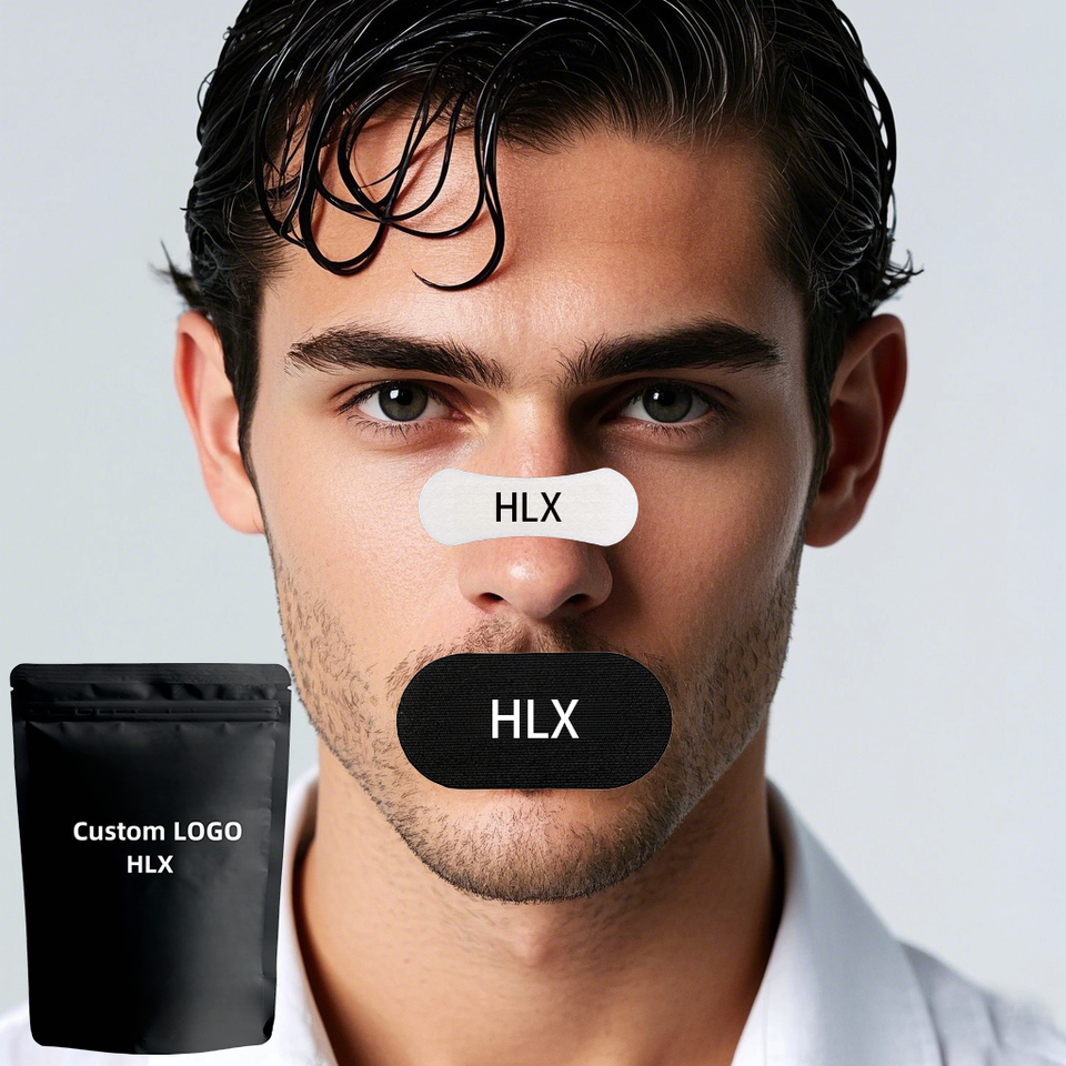 Hlk 2025 Hypoallergenic Custom Logo Mouth Tape Nasal Strips Cotton Breath Sleep Nose Strips For Sleeping And Reduced Snoring
