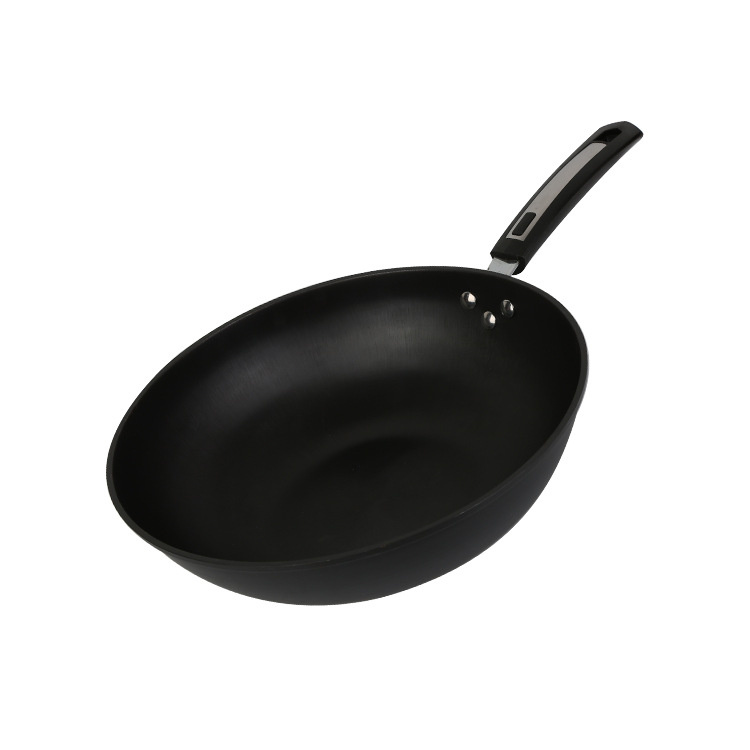 Iron Wok Fry Pan, Cookware, Non-Stick Flat Bottom Stir-Fry Pan