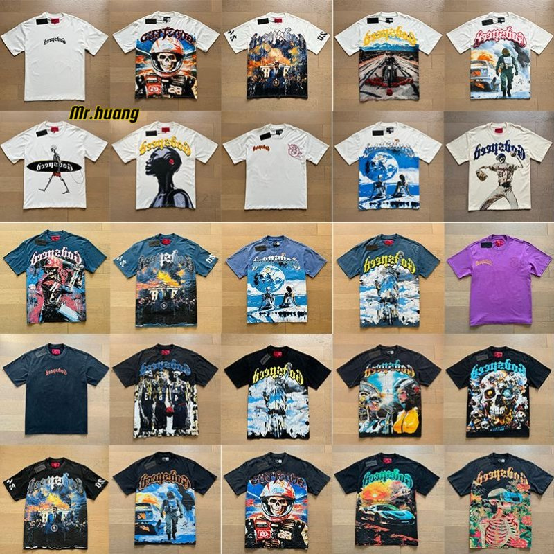 Wholesale Retro Skull Anime Short Sleeve Tee Breathable Comfortable Cotton Graphic Design