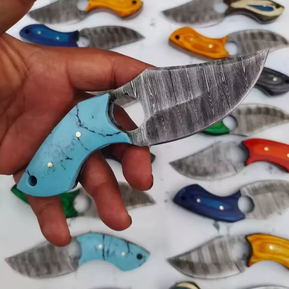 Camping Hiking Accessories Lot 20 6 Inch Carbon Steel Skinner Knife Bone Handle Leather Sheath Partially Serrated Edge Durable