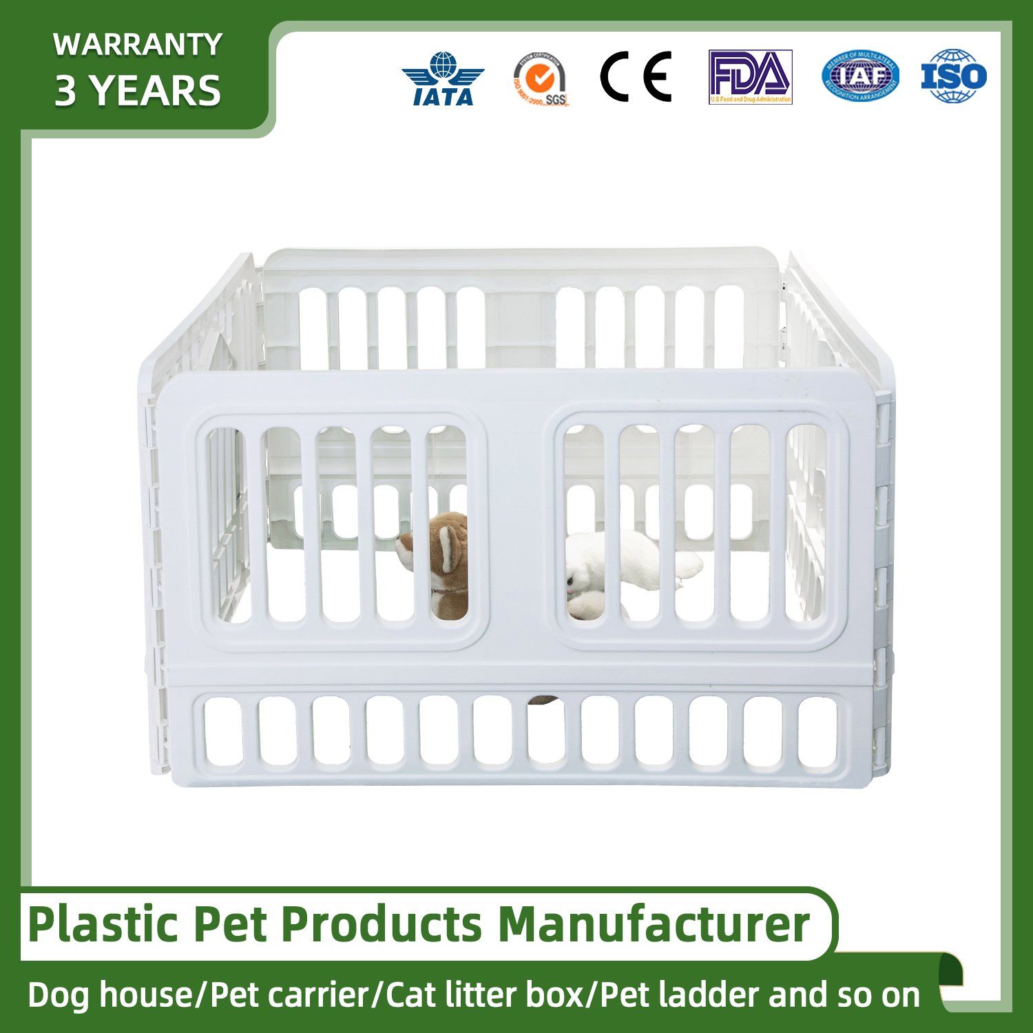 Factory Direct Sales Indoor Anti-Jump Pet Fence for Dogs Pet Furniture Portable Play Fence Plastic Pet Gates & Pens with Door