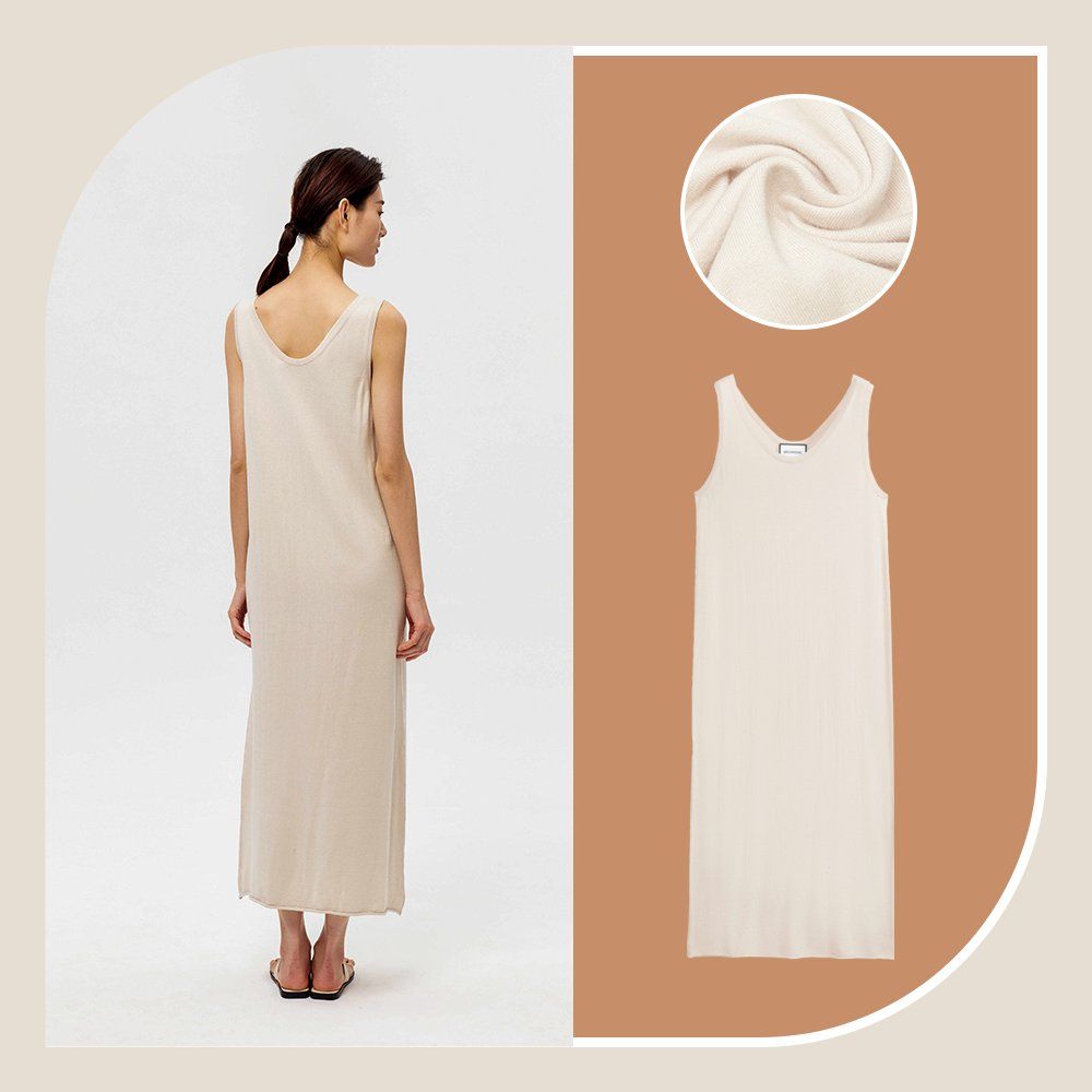 Fashion Casual Women Comfortable Lazy Style Base Skirt Round Neck Fashion Suspenders Solid Color Dress