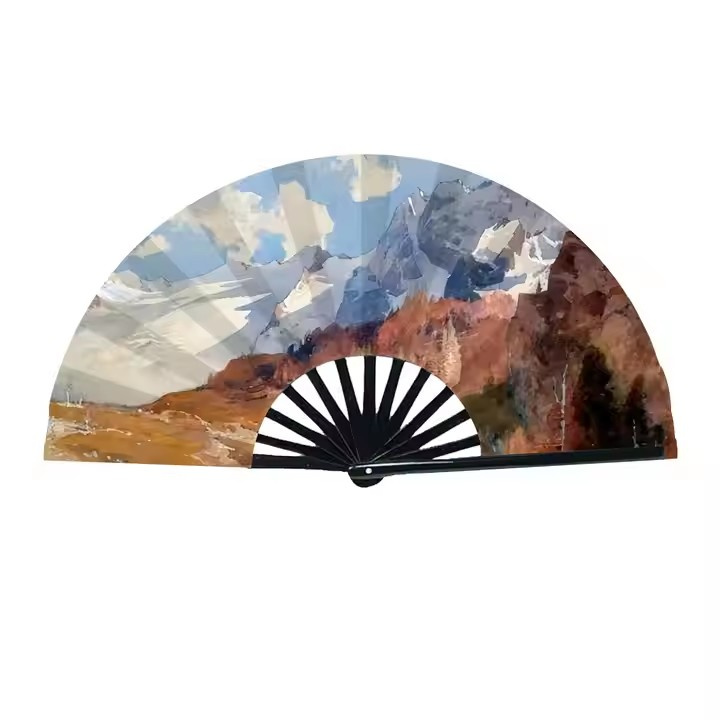 Artistic Bamboo Hand Fans - Fabric Cover for Creative Displays & Cultural Performances Fans