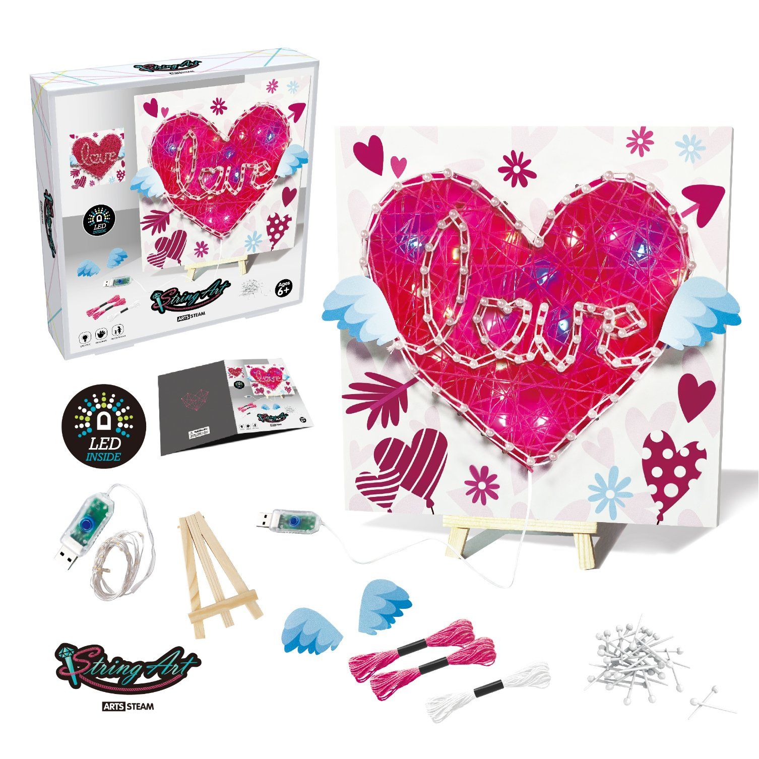 Valentine's Day DIY Love Shape Gifts Decoration with LED Lights and String