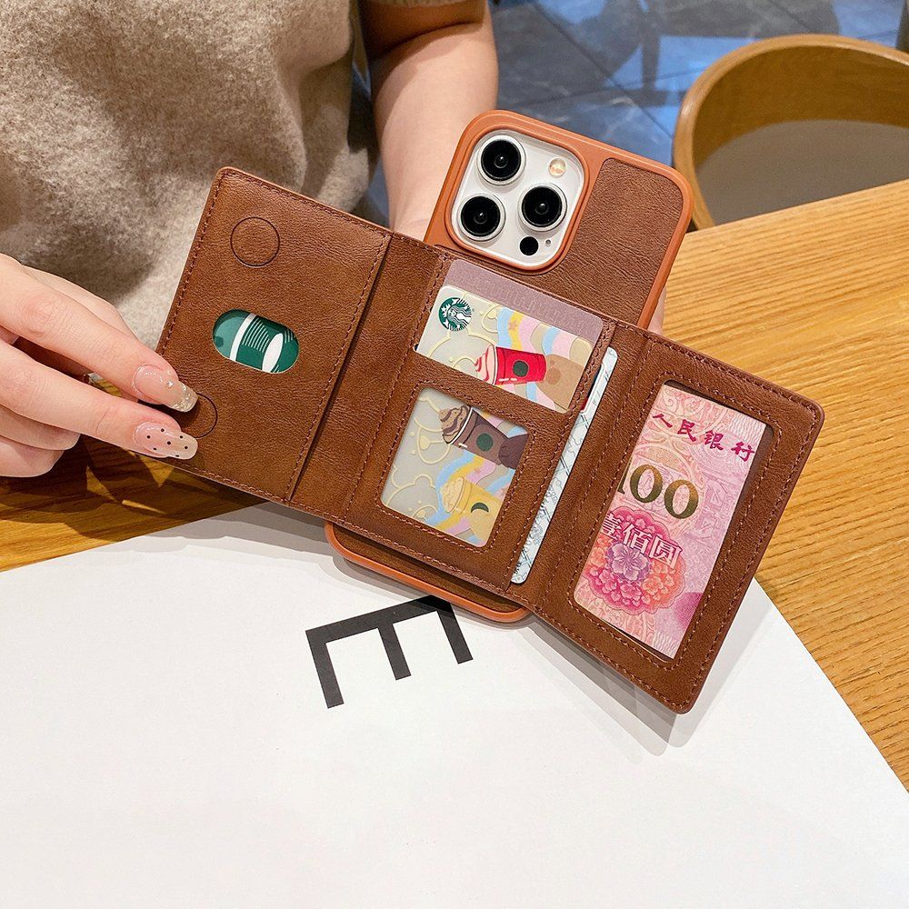 2024 Wholesale Wallet PU Card Holder Magnetic Case for iPhone 15 16