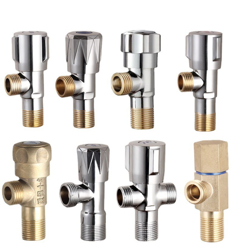1/2 Inch Brass Hot/Cold Angle Water Valve Faucet for Bathroom Toilet Water Heater Filling Valves Faucets Home Accessories