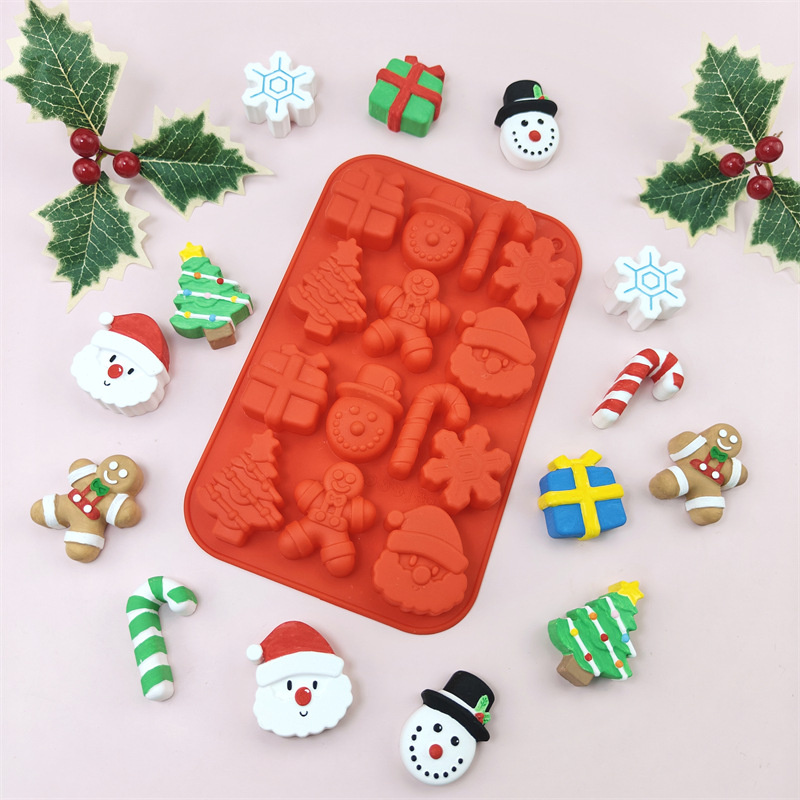 Silicone Molds in Stock, , Chocolate Cake Grinding Tools, Christmas Old Man Molds Christmas Old Man Molds DIY Baking