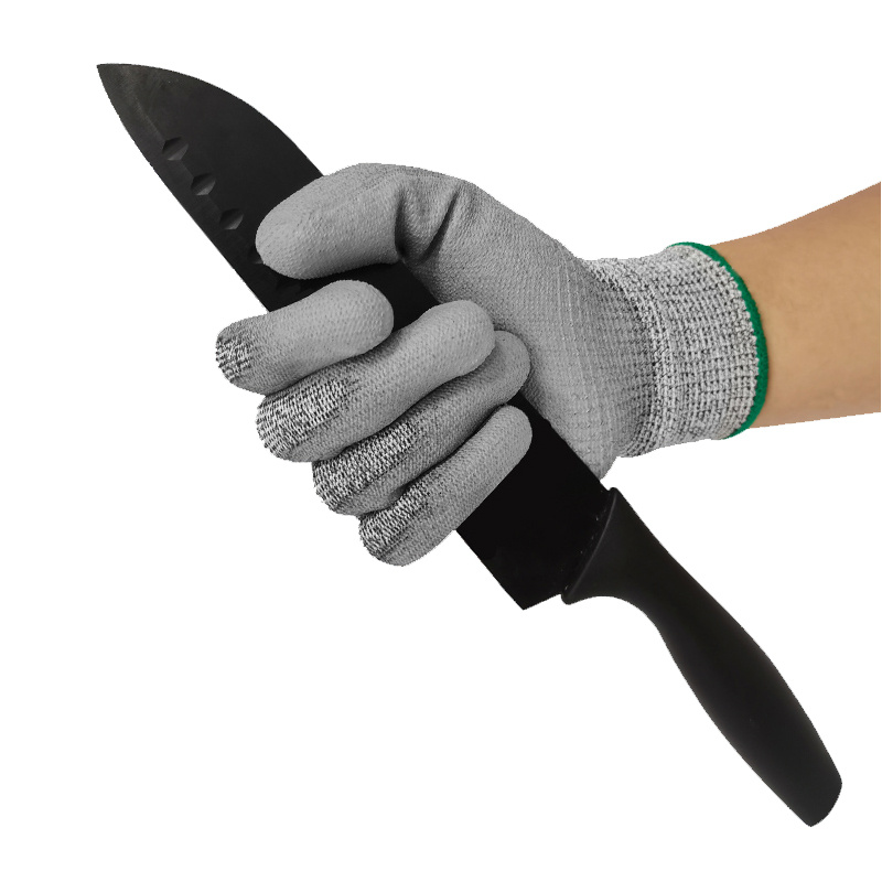 Best Price Manufacturer Gloves Hppe Cut Resistant Construction Mechanic Gardening Cooking Gloves PU Palm Coated Anti-Cutting Safety Work Gloves CE/ISO Standards