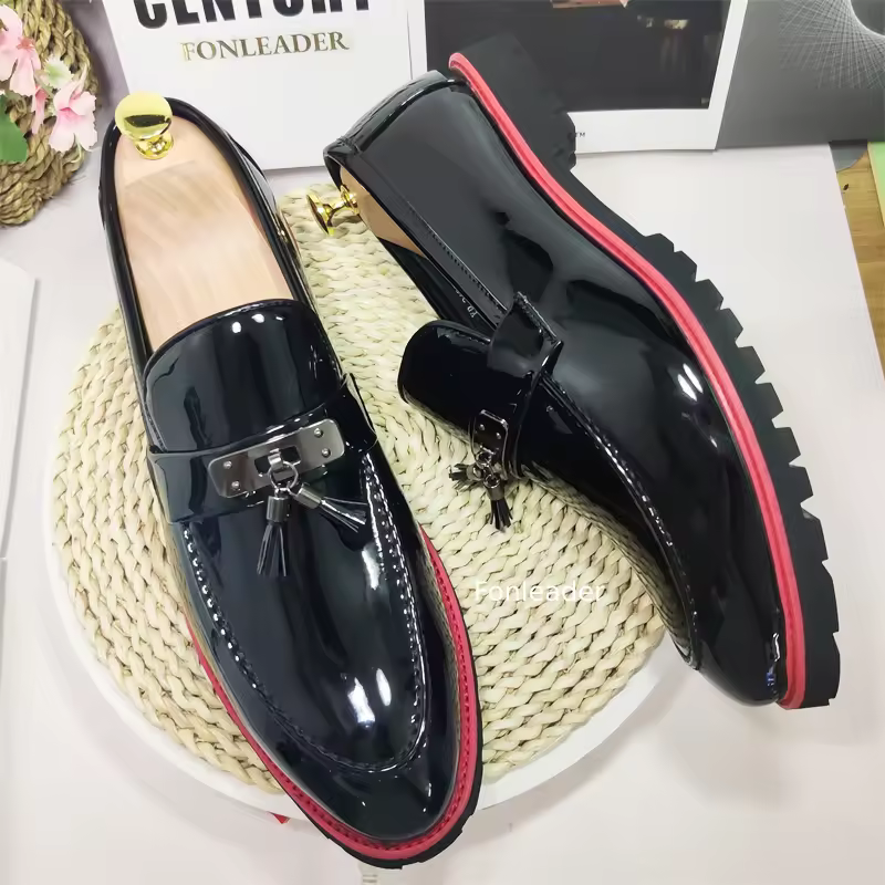 Latest Design Fashion Loafers Slip On Thick Sole Durable Wedding Formal Men Tassels Loafers Shoes