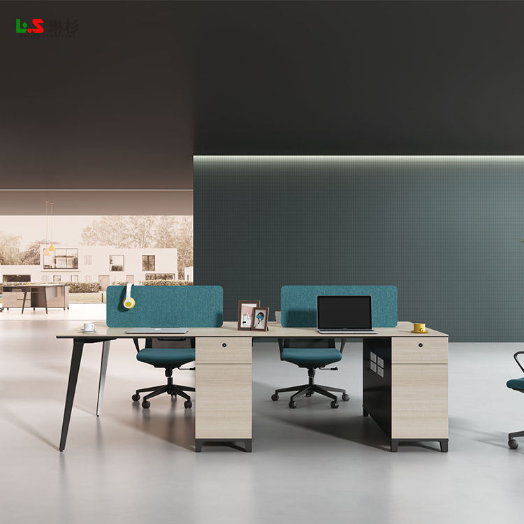 Lysun Furniture Open Modular Workstation Ergonomic And Convertible Mfc Office Staff Work Table For 2 4 6 8 People