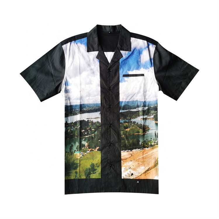 New Men Shirt with Private Label Short-Sleeved Vintage Hawaiian Shirts