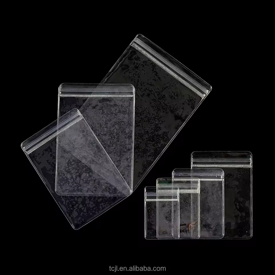 2025 New Cheap Clear Pvc Zipper Bag With Logo Thick Transparent Zip For Earrings And Jewelry Pouch For Gemstones