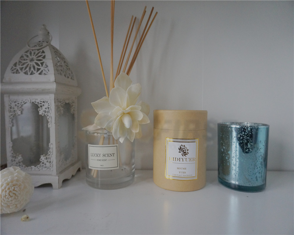 Hot Sale Branded Glass Cup Wax Candle with Romatic Luxury Scented