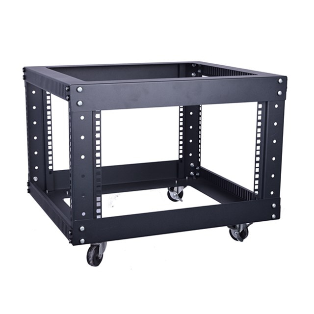 High Quality 19 Inch 15u Open Frame Rack with 4 Casters and 4 Level Feet