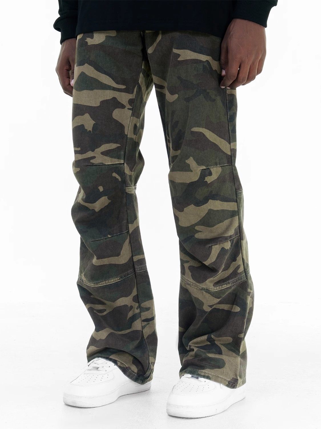 Hot Sale Men Denim Jeans Green Color Camouflage for Men Denim Pants Straight Jeans