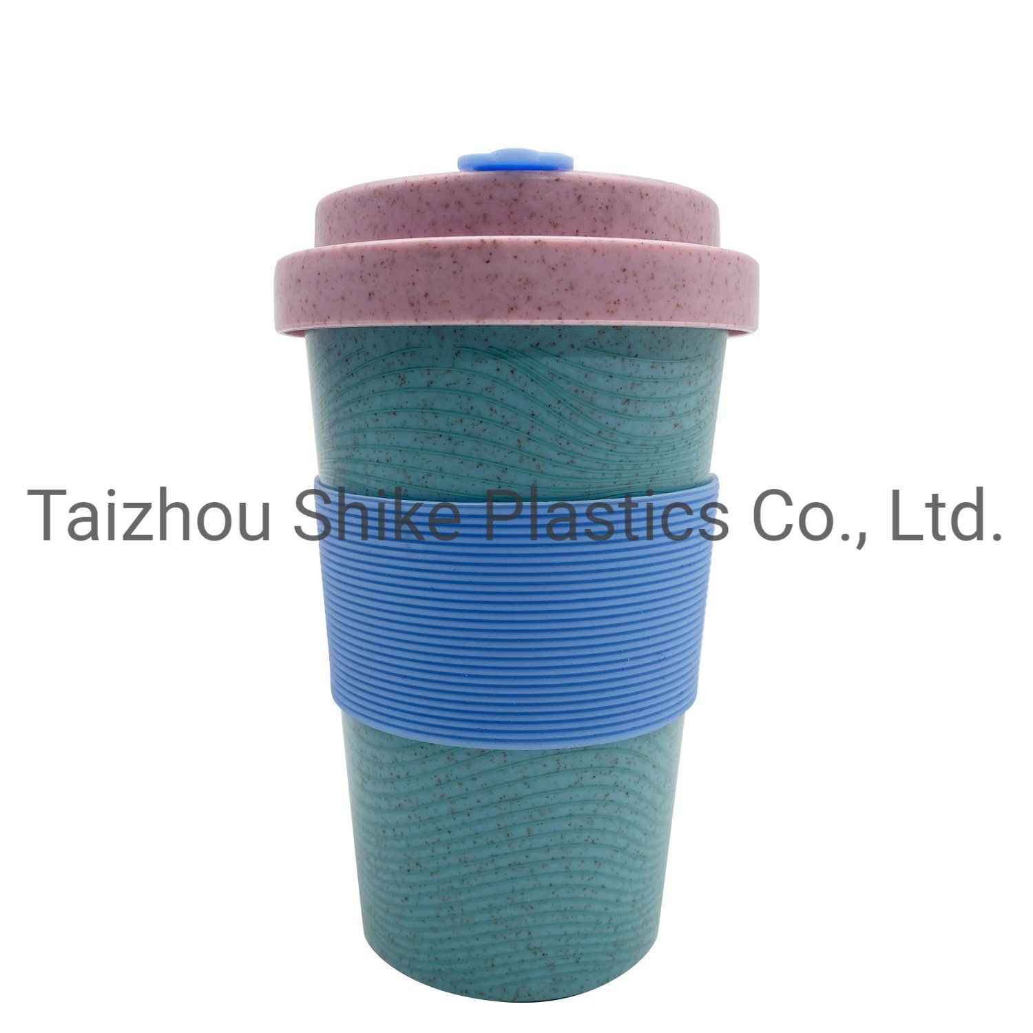 Eco-Friendly Wheat Straw Bamboo Fiber Reusable Tumbler Travel Coffee Cup with Lid
