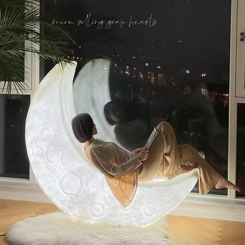16 Colors Ip67 Luminous Crescent Moon Motif Light Led Floor Lamp Chair Home Outdoor Garden Christmas Decorative