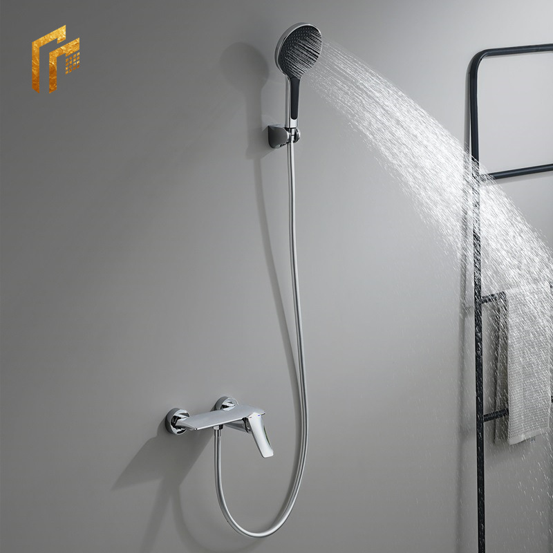 Factory Direct Price Modern 150mm Single Lever Surface Mounted Brass Chrome Surface Shower Mixer with Hand Shower