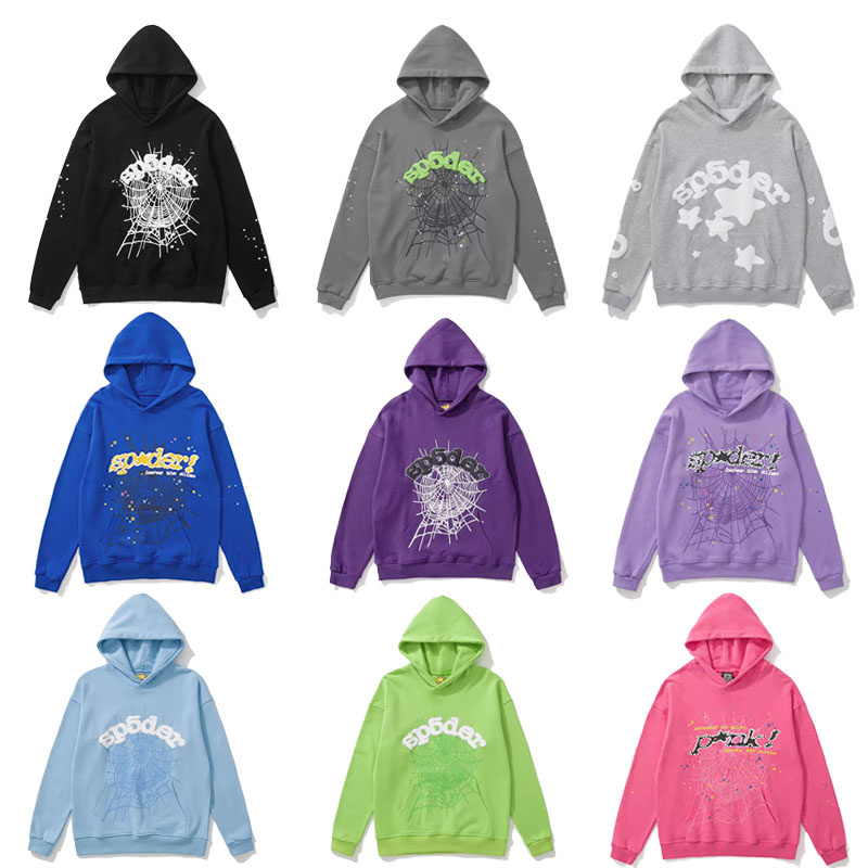 Blue Sp5der Hoodie Premium Cotton Texture Fashion Oversized Pullover for Daily Style