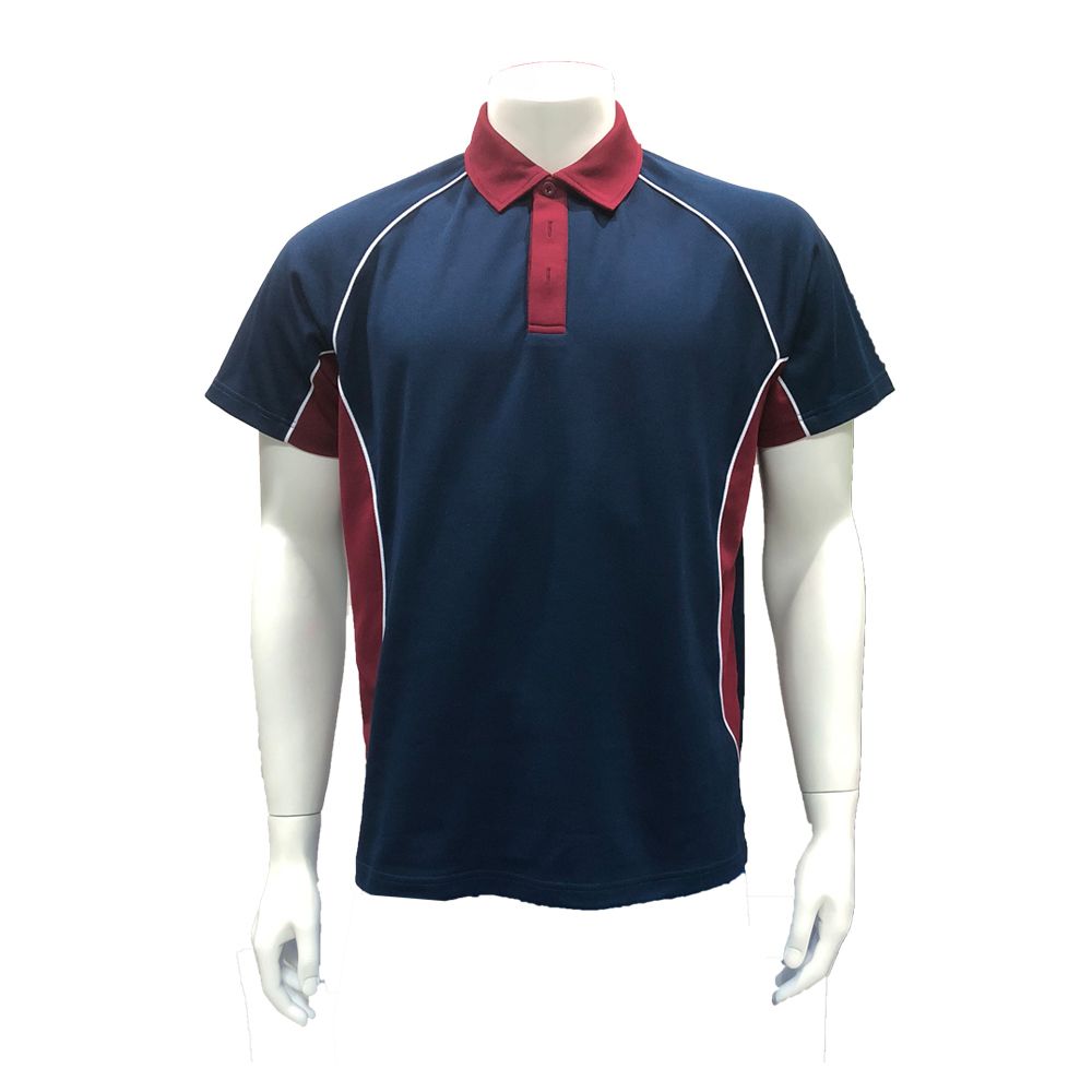 Aibort Ready to Ship Office Unisex Stock Navy with White Piping Polo Shirt