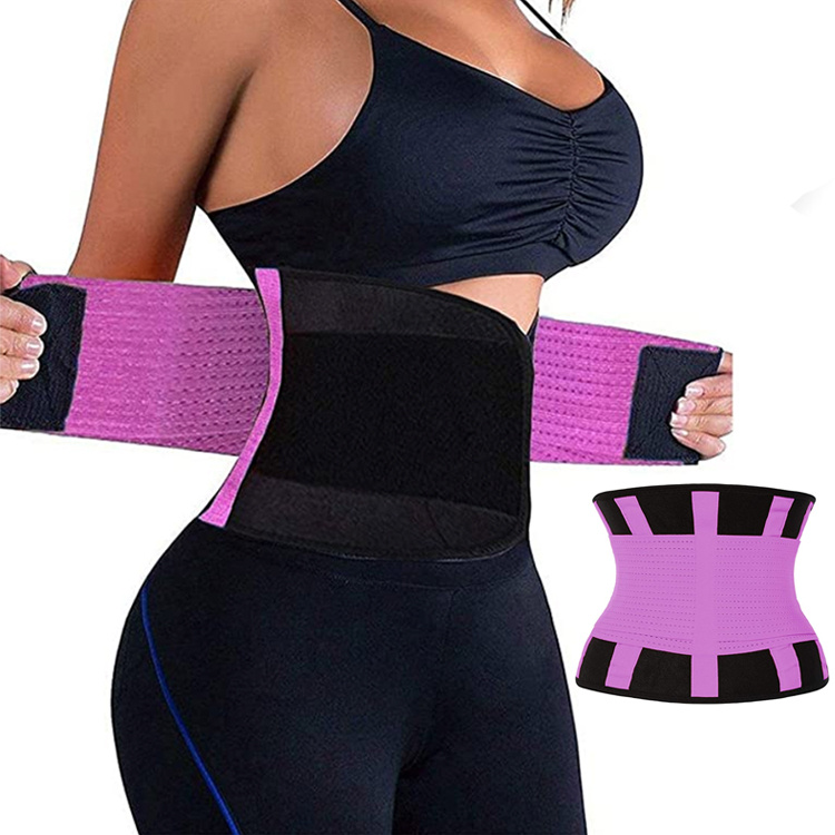Wholesale Breathable Waist Trimmer Belly Strap, 9 Color Belly Fat Shaper Belt Thermal Slim Waist Trainer with Lower Back Support Brace for Lower Back Spine Pain