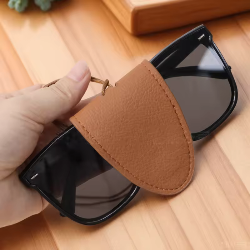 Premium Pu Leather Magnetic Glasses Holder Universal Sunglasses Organizer Clips Minimalist Sunglasses Straps Cords For Outdoor