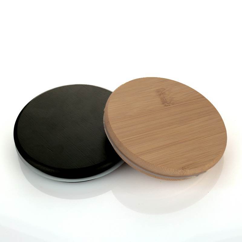 Customize Glass Pot Candle Canister Jar Black Natural Bamboo Lids for Glass Food Storage Jar