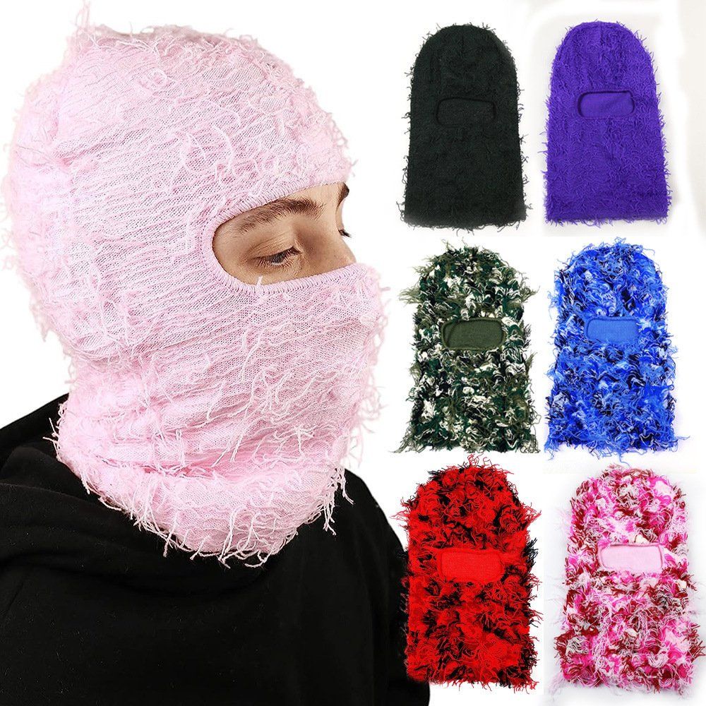Fashionable Winter Balaclava, Camouflage Knit Beanie for Men and Women, Warm and Cozy