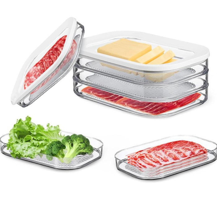 Fridge Meat Storage Box with Lid for Bacon Cold Cuts Cheese