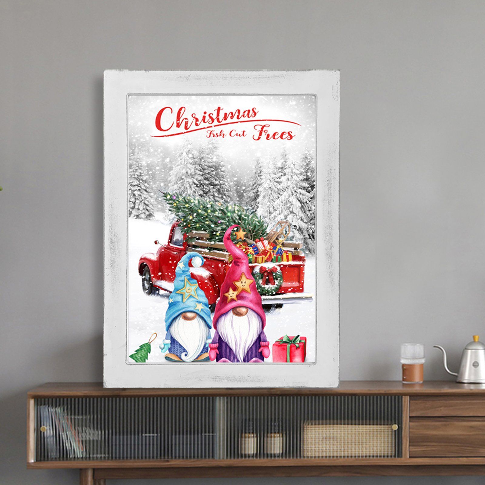 Modern Festive Canvas Painting Christmas Elf Posters and Prints Wall Art Pictures for Living Room Home Decor