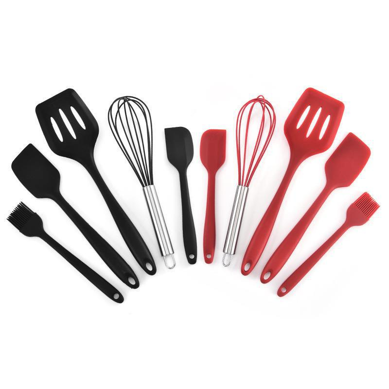 Silicone Kitchenware Five-Piece Set. Household Steak Frying Spatula for Non-Stick Pans. Kitchen Silicone Scraper. Egg Beater
