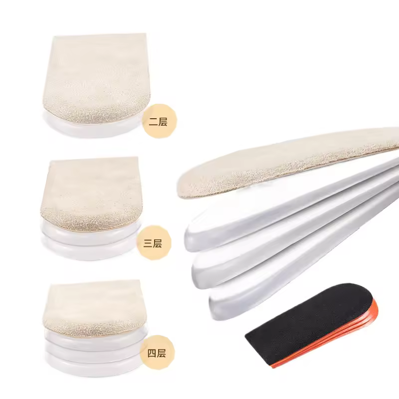 F0207 Hot Sale Men Women Heel Lifting Heightening Half Gel Insole Shoe Inserts Pad Adjustable Silicone Height Increased Insoles