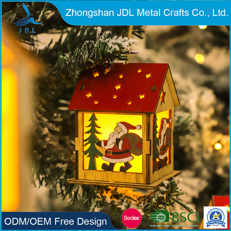 Cheap Plastic Ornaments Ball Clear Hanging Decor Xmas Accory Resin Cream Color LED Lighted Wooden Wood Christmas Tree Ornament Decoration for Home/Party/Chris