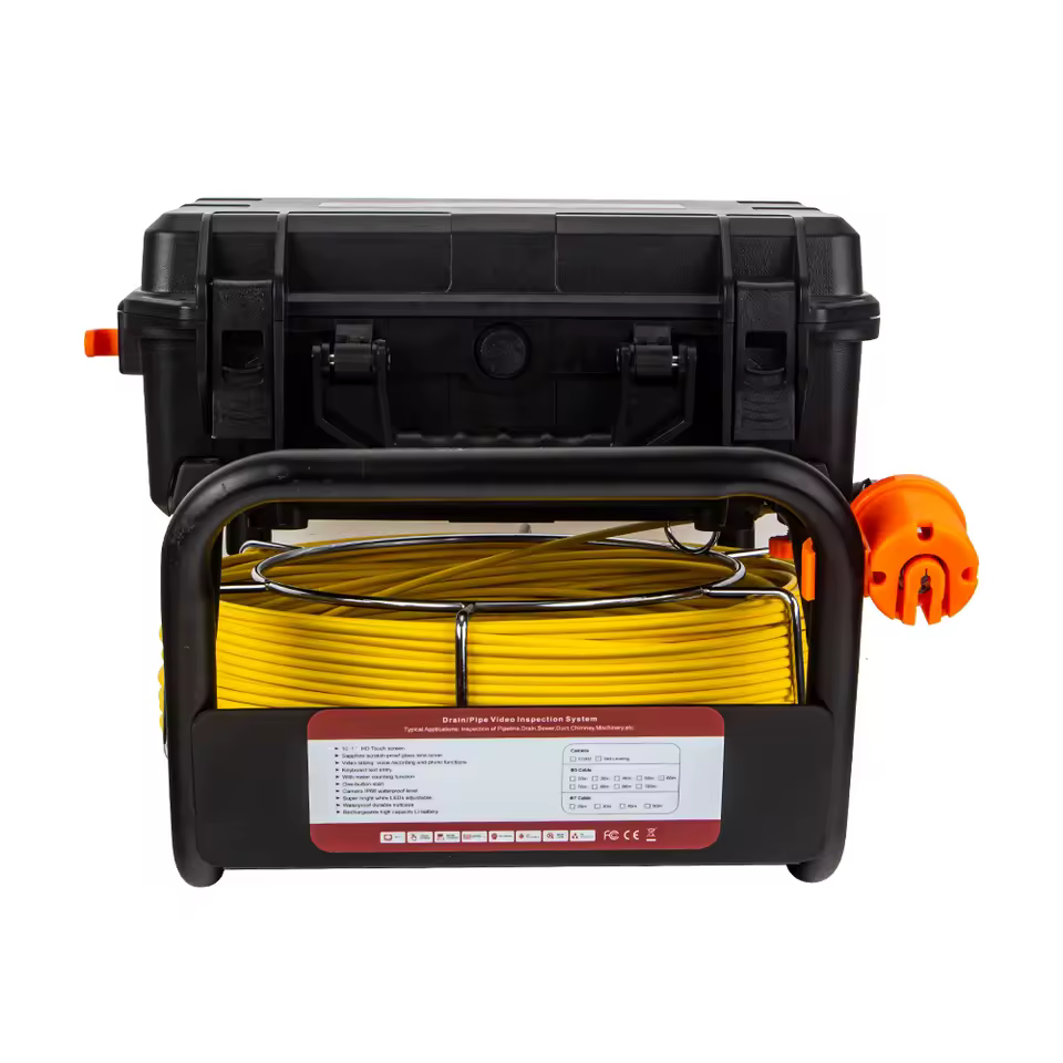 Pipe Inspection Camera W Meter Counter Plumbing Snake Cam Dvr Recorder,Industrial Pipeline Drain Endoscope W 10.1" Touch Screen