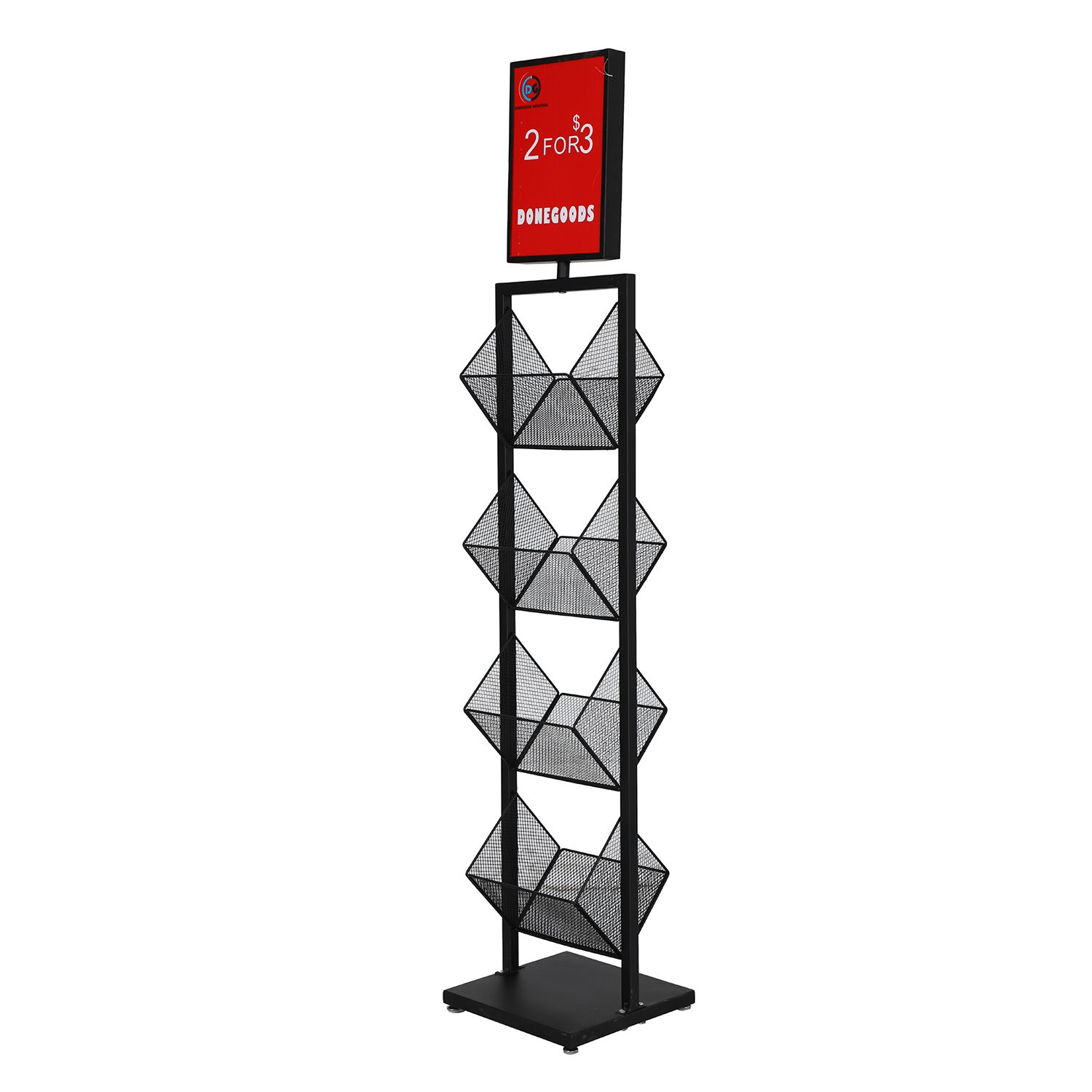 Supermarket Storage Book Brochure Display Racks Stand