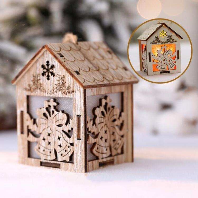 LED Lighted House Wooden Craft Christmas Ornament