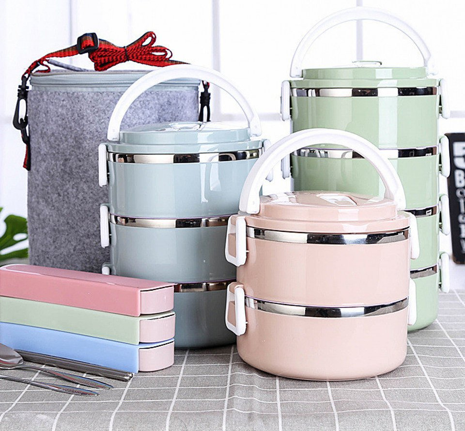 OEM/ODM Insulated Lunch Box 304 Stainless Steel Food Flasks Bento Box Lunch Bag for Promotion Gift