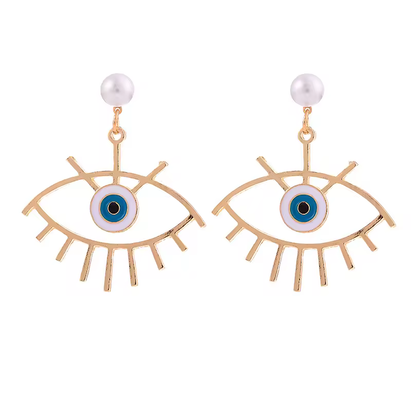 Fashion Gold Pearl Earrings Eye For Women Wholesale Nx204213