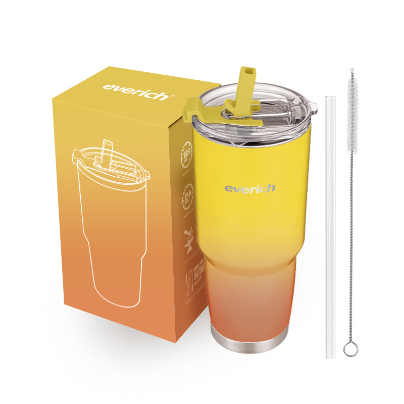 30oz ODM OEM Double Wall Vacuum Insulated Leak-Proof SS304 Tumbler Coffee Mug with 2 In1 Lid