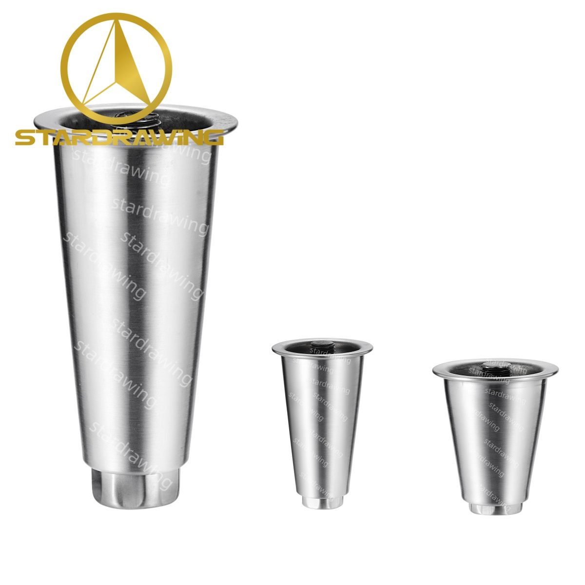 Stardrawing 4/5/6inch Stainless Steel Adjustable Tapered Leveling Feet for Kitchen Table