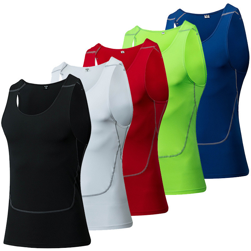 Stretchable Quick Dry Moisture Wicking Tight Fit Compression Sleeveless Tank Top