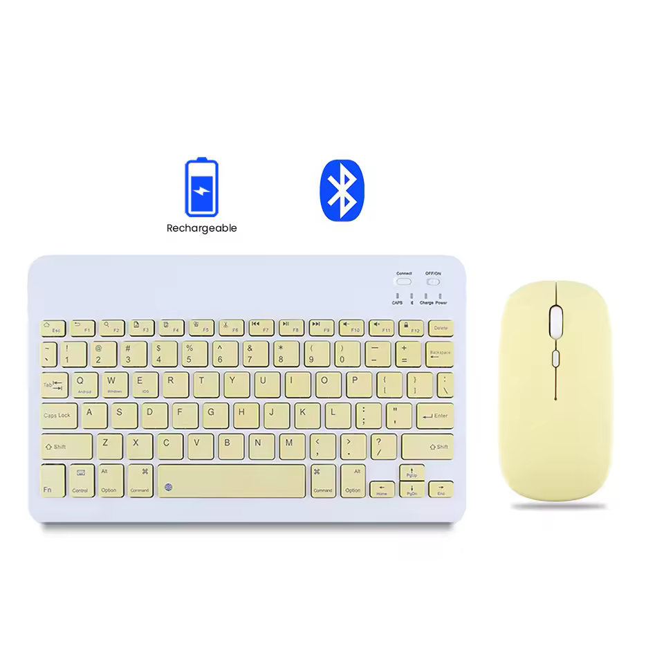 Mini Rechargeable Teclado Y Mouse bluetooth White Keyboard and Mouse Combo Wireless Keyboard and Mouse Combo for Tablets Ios